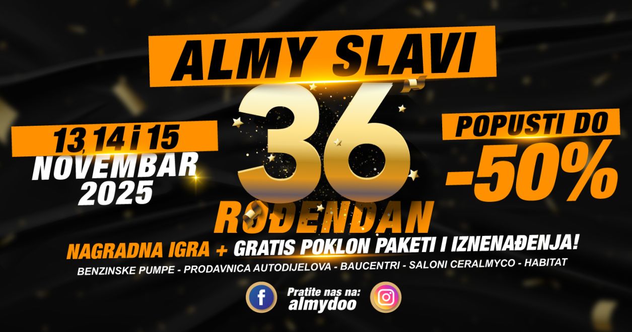 KOMPANIJA ALMY SLAVI 36. ROĐENDAN! 🎉