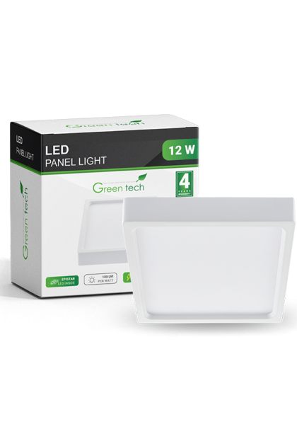 LED panel  nadgradni kvadratni  12W, 6500K  CX-S02-12CW Green Tech