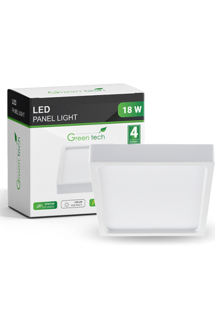 LED panel nadgradni kvadratni 18W, 6500K, CX-S02-18CW Green Tech