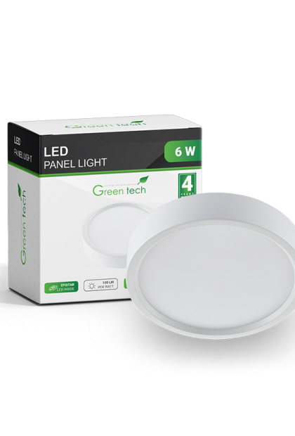 LED panel nadgradni, okrugli, 6W 4200K, CX-R02-6NW Green Tech