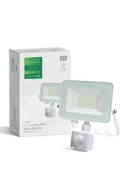 LED reflektor sa senzorom bijeli 20W, 6500K, AFS-20WH Green Tech