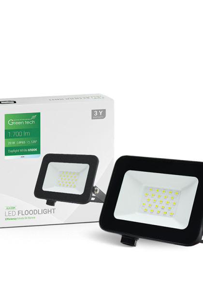 LED reflektor crni  20W, 6500K, ALX-20BK Green Tech