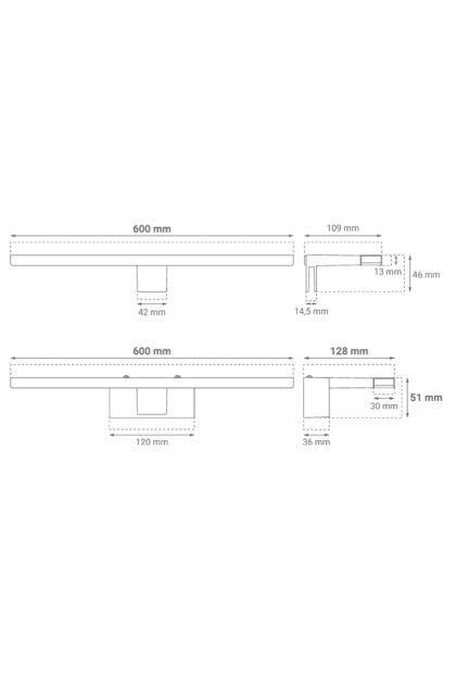 LED lampa zidna kupaonska crna 12W, 4000K, BTM-600 Green Tech