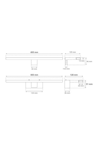 LED lampa zidna kupaonska crna 8W, 4000K, BTM-400 Green Tech