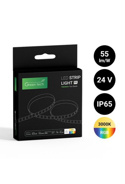 LED traka 120 LED, RGB+3000K, 5m Green Tech