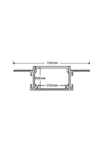 Aluminijski profil ugradni 74,85x15,9x1000mm, AP-7419 Green Tech