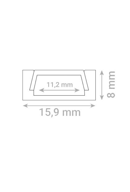 Aluminijski profil nadgradni 15,9X8 AP-11MM02