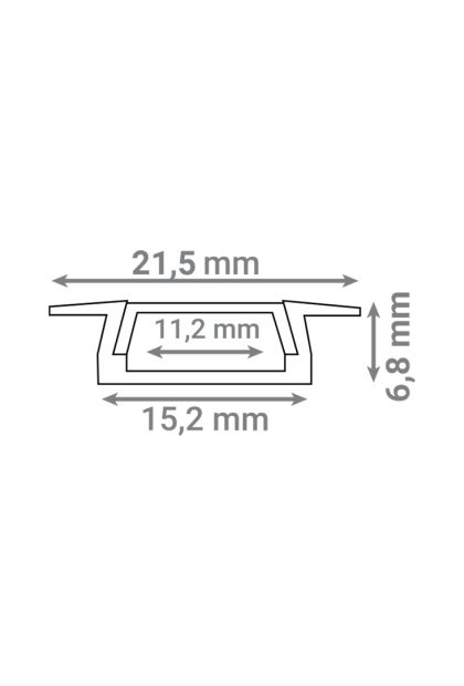 Aluminijski profil 21,5X6,8X1000mm, AP-11MM03-BK Green Tech