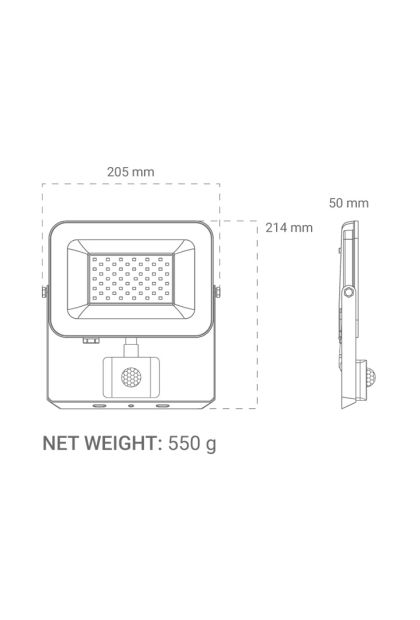 LED reflektor sa senzorom bijeli 50W, AFS-50WH Green Tech