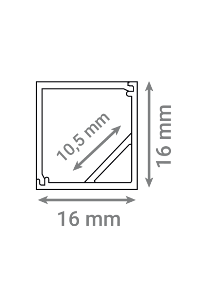 Aluminijski profil ugaoni nadgradni 16X16 AP-10MM03 Green Tech