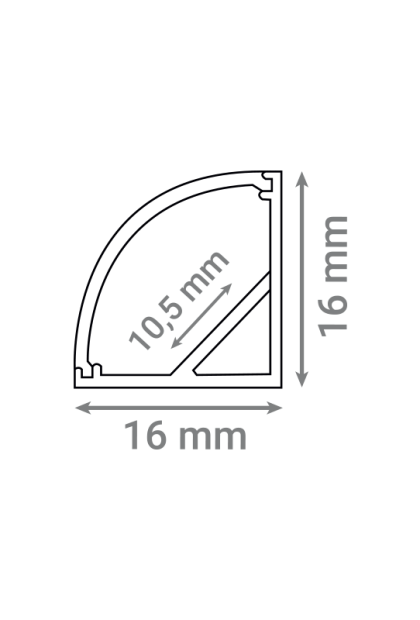 Aluminijski profil nadgradni 16X16 AP-10MM02 Green Tech