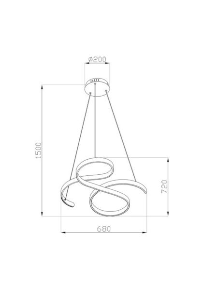 Visilica LED Biglia crna - dimabilna ML-0903P02 52W Mass Light