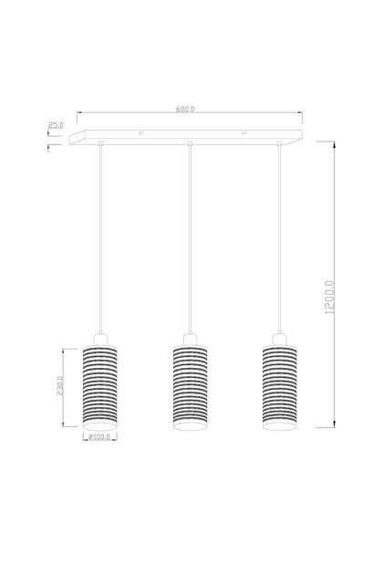 Visilica Lagos siva 513-3 1XE27 40W Mass Light