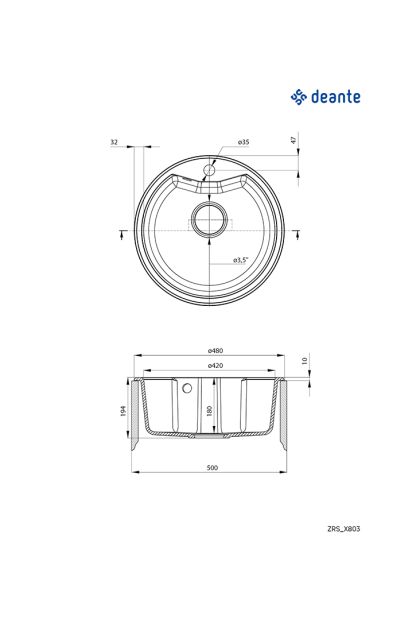 Sudoper ZRS-T803 Deante