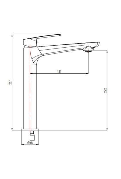 Baterija za umivaonik crna Blitz Eddy 2201 XL