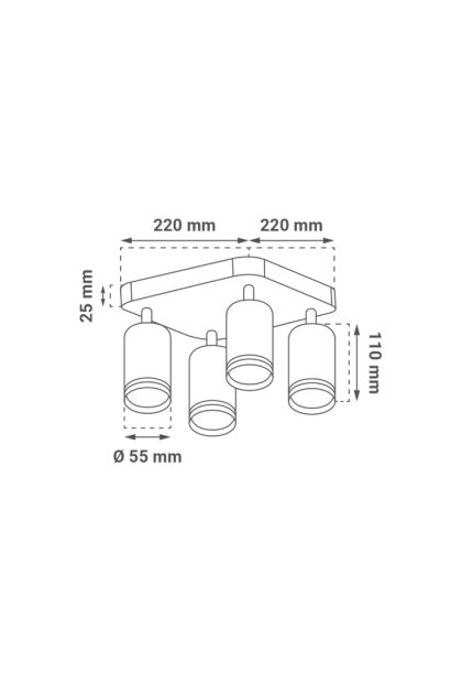 Svjetiljka LED spot crna NYXA-4 Green Tech GU10X4KOM