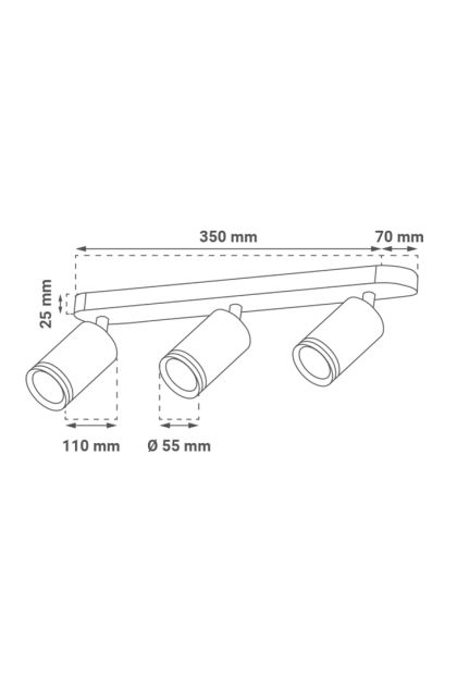 Svjetiljka LED spot Green Tech crna NYXA-3 GU10X3KOM