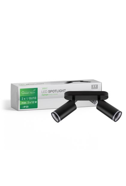 Svjetiljka LED spot Green Tech crna  NYXA-2GU10X2KOM