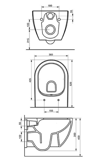 WC šolja bide funkcija + daska Antracit Matt