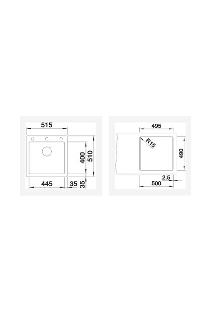 Sudoper Pleon 5 - bez push control sistema Blanco