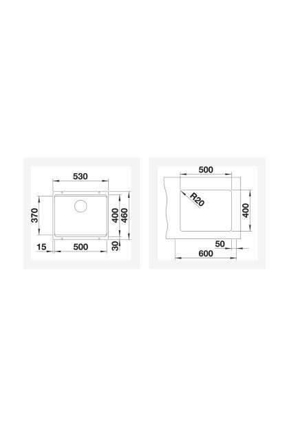 Sudoper Etagon 500-U crna - bez push control sistema+rešetka Blanco