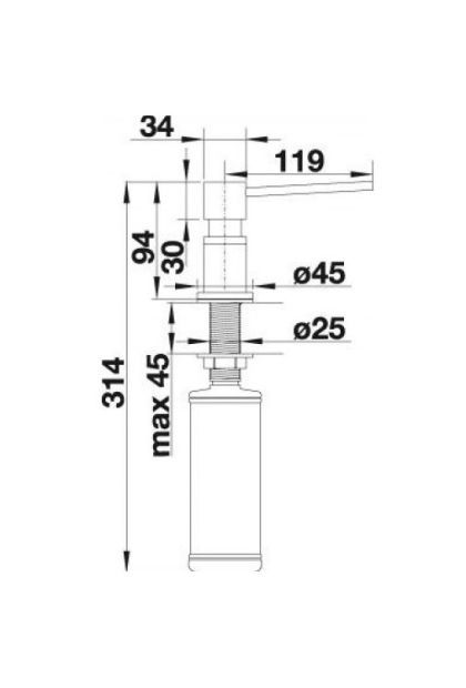 Dozator Lato crna mat Blanco