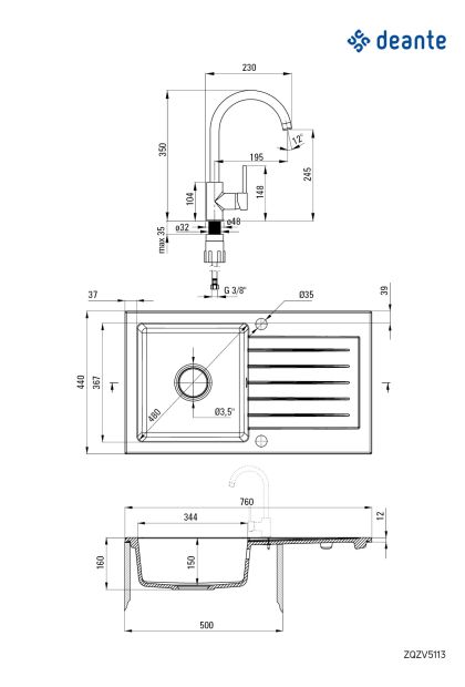 Sudoper + baterija ZQZV5113