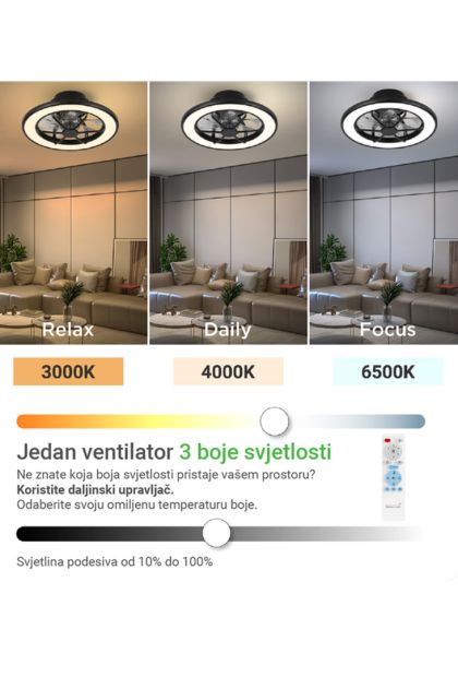 Ventilator stropni sa svjetiljkom 18" 40W 3CCT Green Tech