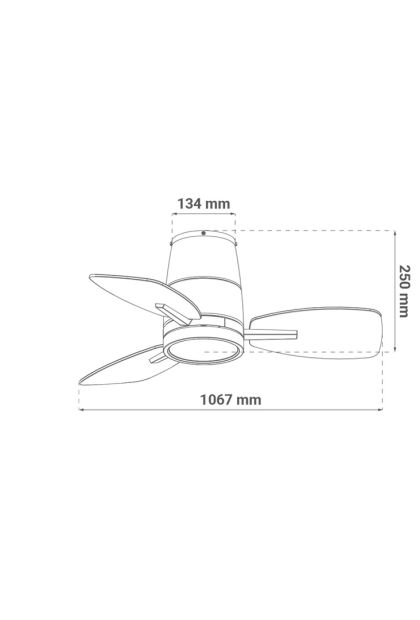 Ventilator stropni sa svjetiljkom 42",15W,3CCT bijela ili boja drveta (FNX-42WH-WD)