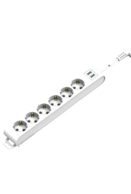 Produžni kabal 6 utičnica 5 m sa USB 3x1,5