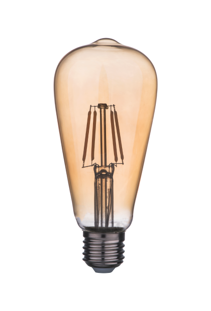 LED filament žarulja 8W, 2300K, E27, AC220V, ST64, amber, dimabilna Green Tech