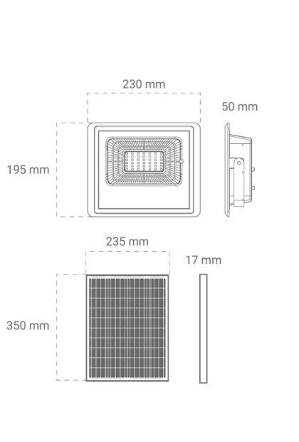 LED solarni reflektor 40W, 6500K, IP65 40W 6500K IP65, SLF-40W-CW Green Tech