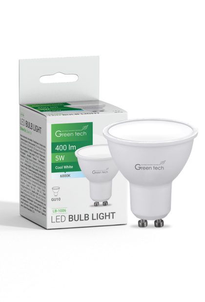 LED sijalica 5W, 6000K, GU10, IP20, Sanan chip LB-1006 Green Tech