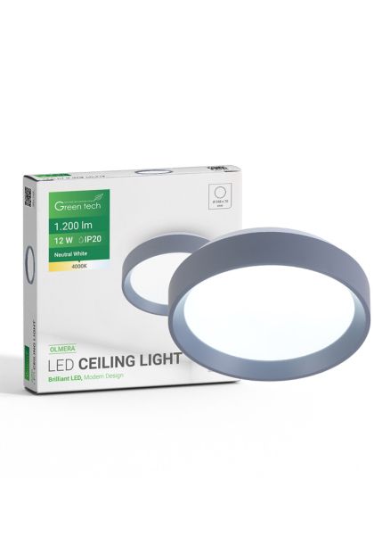 LED plafonjera  12W, 4000K, IP20, plava, promjer 25,8 Olmera Green Tech