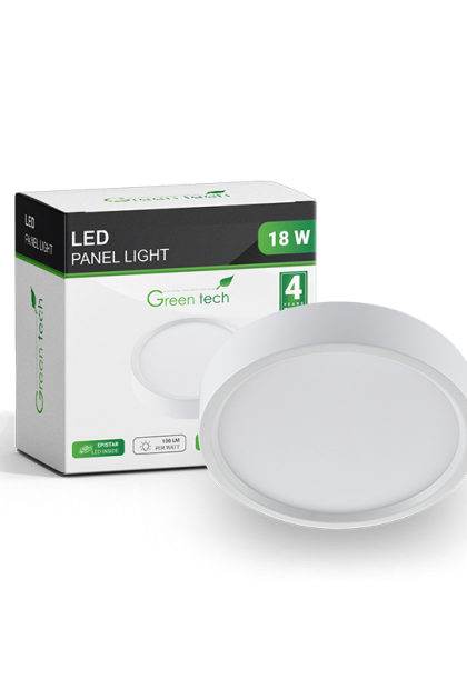LED panel 18W, 6500K, nadgradni, okrugli CX-R02-18CW Green Tech