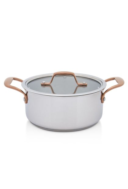 Metalac šerpa plitka inox sa poklopcem 20cm/2,8l