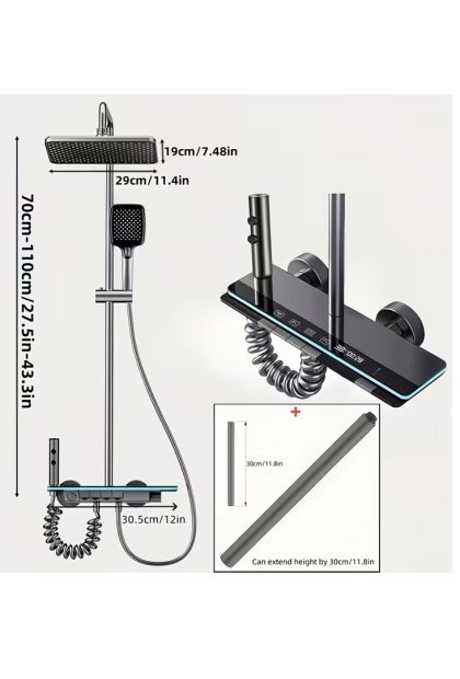 Tuš set usponski alu+nehrđajući čelik AM 621