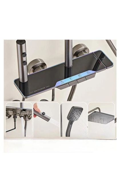 Tuš set usponski alu+nehrđajući čelik Healthy Water AM 624