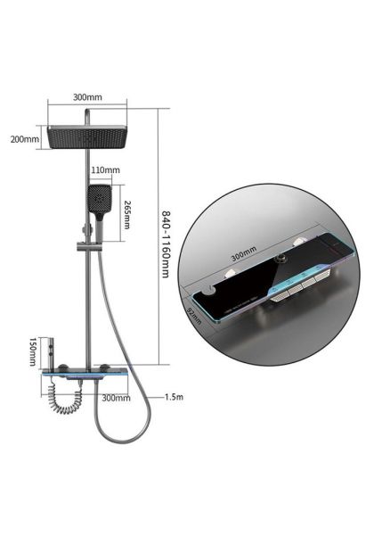Tuš set usponski alu+nehrđajući čelik Healthy Water AM 624