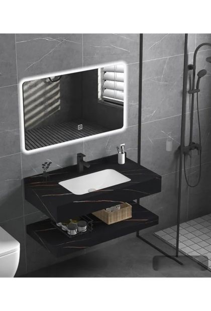 Set za kupatilo (umivaonik-polica- LED ogledalo) 60 cm AM 1310