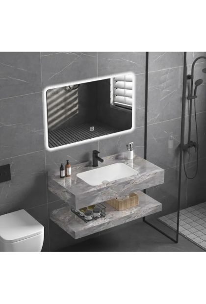 Set za kupatilo (umivaonik-polica- LED ogledalo) 120 cm AM 1313