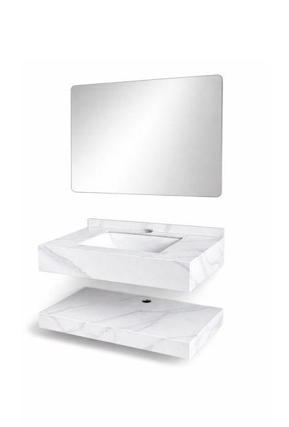 Set za kupatilo (umivaonik-polica- LED ogledalo) 80 cm AM 602