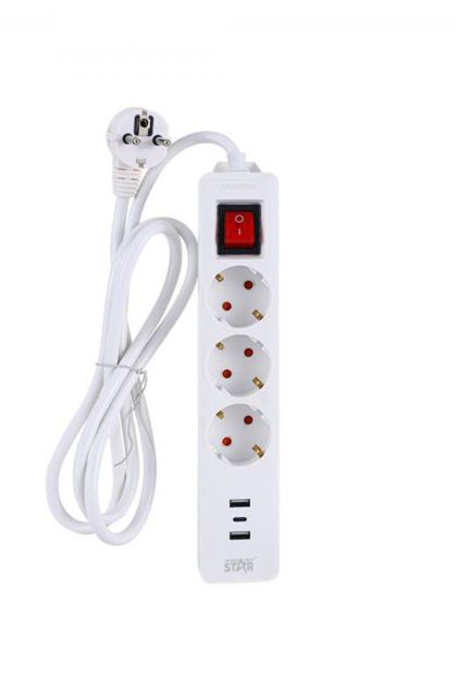 Produžni kabal + 2 USB - A i 1 TYPE C 3 m WINNING STAR ST-4047