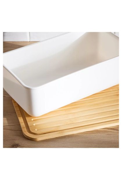 Kutija za hljeb s bambus poklopcem/daskom