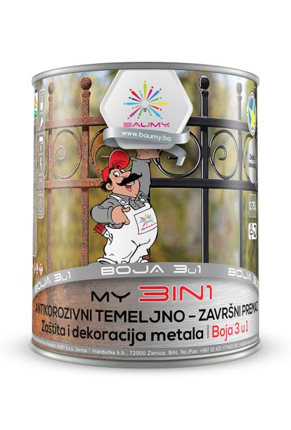 MY 3in1 CRVENI, antikorozivni temeljno-završni premaz 0,75 L BAUMY
