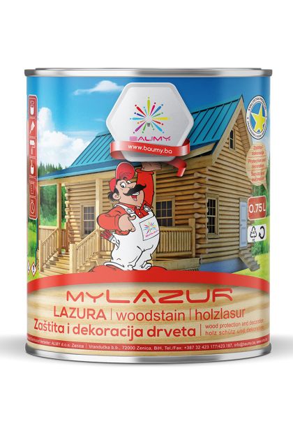 MYLAZUR ORAH, dekorativni i zaštitni premaz za proizvode od drveta, 0,75 L BAUMY