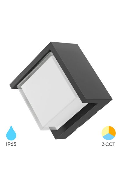 Svjetiljka baštenska zidna BRY-G1- KVADRATNA-SIVA-15W-3U1-IP65 BG38-01182