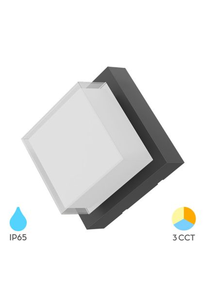 Rasvjeta zidna BRY-WALLS-G2-SQR-GRY-15W- 3U1-IP65 BG38-01382