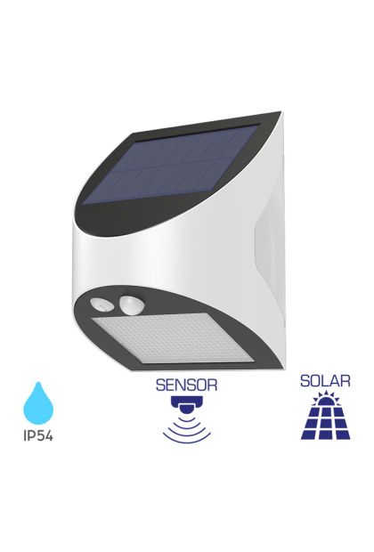 Svjetiljka zidna solarna BRY-SOLARIS-W1- BELA-3W-6500K-IP54 BG36-00130