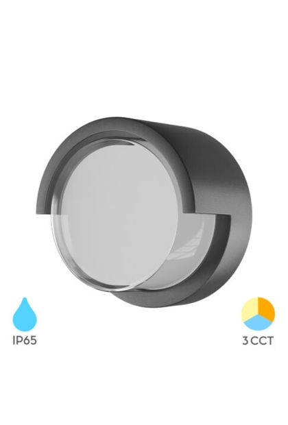 Svjetiljka baštenska zidna BRY-WALLS-G1- KRUG-SIVA-15W-3U1-IP65 BG38-01082